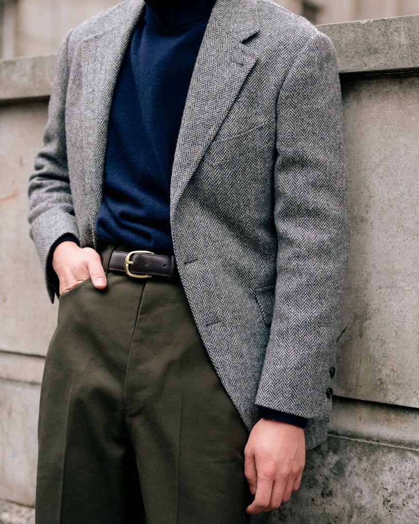 Wool Tweed Sport Jacket - Grey Herringbone — The Anthology